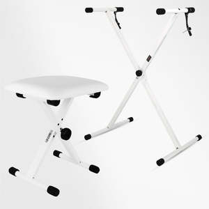 5 Core Keyboard Stand Piano <b>Bench</b> Combo Adjustable Key Board Stands 2" <b>Padded</b> Musician Chair Set - Product Image 1