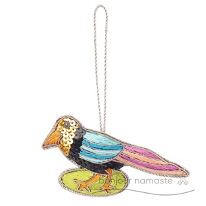 Ornamento artigianale per uccelli dell'albero di Natale con Design unico "give Bird" Tambour paillettes ricamo statuetta e giocattolo - Product Image 1