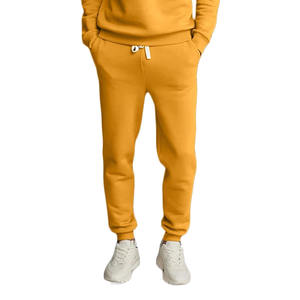 Conjunto de sudadera y pantalones de chándal de algodón GSM 2023 de color naranja para hombre al por mayor, conjunto de chándal liso para hombre, 300 - Product Image 3