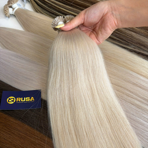 ผมต่อแบบปลายแบน RUSA ผมแท้เวอร์จินเวียดนาม สำหรับติดตั้งแบบ Super Double Drawn สีบลอนด์ - Product Image 2