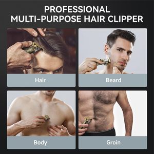 Kit de tondeuse à cheveux professionnelle sans fil rechargeable avec lame en acier inoxydable, tondeuse à barbe et bords ajustables à zéro espacement - Product Image 4