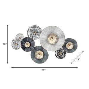 Décoration murale en métal contemporaine avec des disques ronds superposés, idéale pour le couloir, la salle à manger et les murs intérieurs élégants en provenance d'Inde - Product Image 5