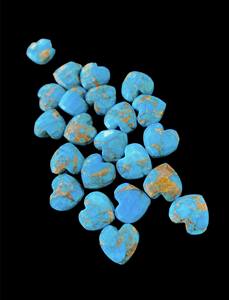 Cuivre Turquoise En Forme De Coeur Briolette Pierres Précieuses Cuivre Turquoise Coeur Perles Turquoise Coeurs À Facettes Pour La Fabrication De Bijoux - Product Image 5