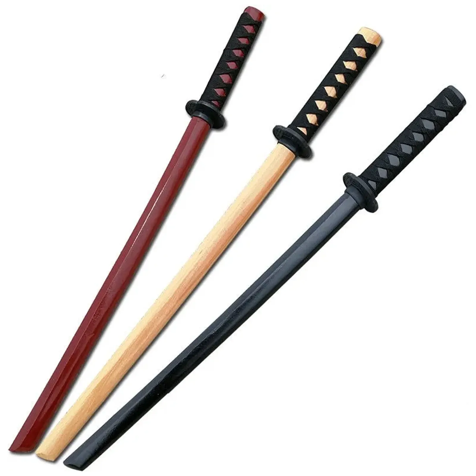 Pedang Katana kayu buatan tangan, pedang Samurai Katana Jepang, pedang latihan Samurai Katana kayu alami