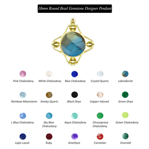 จี้อัญมณีสีเงินสเตอร์ลิง925ตัวเดียวจี้อัญมณีลาบราดอไรต์ขอบสีทองเวอร์เมลโคลเวอร์รูปทรงชุบเงินจี้ดีไซน์เนอร์ - Product Image 6