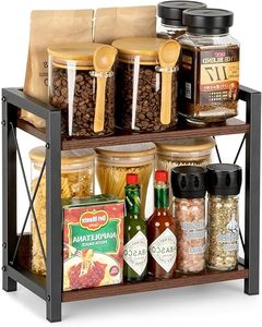 Estante de especias de hierro natural y madera de mango con exhibición de botellas de vidrio hecho a mano para hermosas cocinas Soluciones de almacenamiento ecológicas - Product Image 2