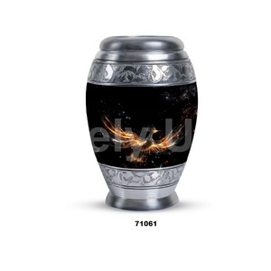 Urne funéraire en aluminium pour adultes pour cendres humaines, petite urne funéraire décorative oiseau Phoenix avec sac en velours gratuit - Product Image 6