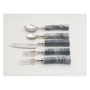 Couverts de luxe ensemble de couverts en acier inoxydable de 5 pièces avec poignée en pierre ensemble de couverts de dernière conception table décorer cuillère d'argenterie - Product Image 4