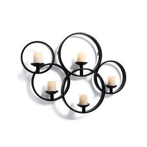 Bougeoir en fer de couleur noire au design unique avec verre, qualité supérieure, décoration murale, bougeoir en vrac - Product Image 3