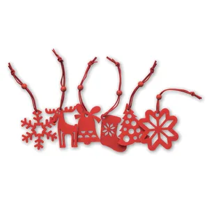 Set di 6 Decorazioni Natalizie in Feltro ROUGE per Merchandising - Product Image 1