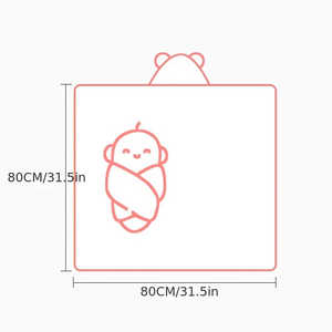 Serviette de bain et peignoir pour nouveau-né en polaire corail, couverture pour bébé avec capuche, motif dessin animé, en mousseline, pour garçons et filles - Product Image 2