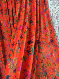 Customizable Luxury Orange Velvet <b>Curtain</b> Boho Bird Print Vintage Style Cotton Valances and <b>Drapes</b> for Home Decoration - Product Image 4