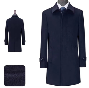 Business Men Knee-Length Formal Long Coats Woolen <b>Fabric</b> with Inner <b>Viscose</b> Lining and Button Front Closure for Winter Dressing - Product Image 5