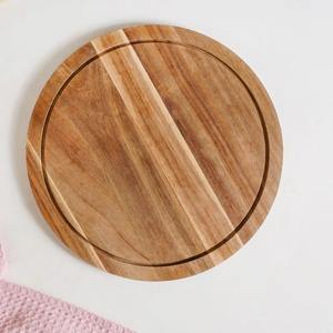 Support à dessert en bois d'acacia avec cloche, plateau à gâteau en bois de 10 pouces avec dôme en verre - Product Image 6