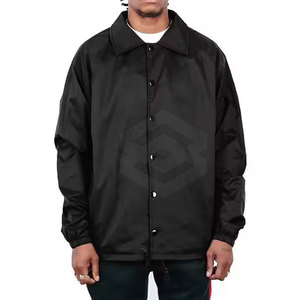 Chaqueta deportiva para hombre con logotipo personalizado OEM estilo cortavientos con cuello levantado de invierno con cremallera transpirable poliéster/algodón suministro a granel - Product Image 5