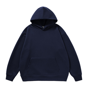 Sweat à capuche de haute qualité pull épais polaire surdimensionné ample personnalisé grande taille hommes sweats à capuche basiques coton mélangé - Product Image 4