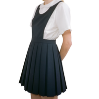 Robe d'école mi-longue unie Smart Fit pour filles, avec détail boutonné, en coton/polyester respirant et infroissable, toutes tailles, multi-couleurs