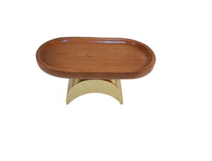 Plato de servir con Base de acabado Natural de Metal chapado en oro nuevo, bandeja de servicio de alta calidad, plato elegante para Hotel en casa - Product Image 3