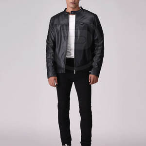 Dernières vestes en cuir pour hommes style High Street Pakistan faites pour l'hiver avec logo à l'avant Prix de gros à bas quantité minimale de commande - Product Image 3