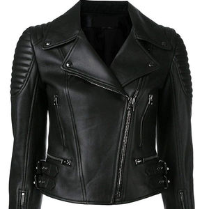 แจ็กเก็ตหนังแท้นุ่มหนาสำหรับผู้หญิงแจ็กเก็ตหนังมอเตอร์ไซค์ดีไซน์ล่าสุด2025 - Product Image 3