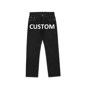 Pantalons en denim extensible avec logo personnalisé, streetwear de haute qualité, pantalon pour hommes, taille plus, jeans pour hommes - Product Image 2