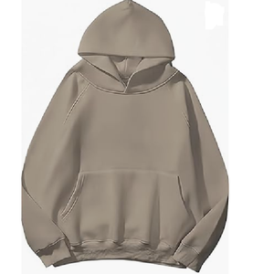 Sweat-shirt à capuche ample basique à manches longues avec poche et épaules tombantes en provenance du Bangladesh - Product Image 4