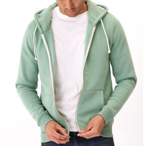 Sweat à capuche zippé doublé en tricot avec poche kangourou personnalisable pour homme - Confortable et élégant - Product Image 3