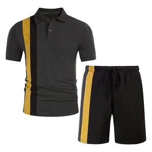 Ensemble polo et short pour homme, logo personnalisé, tenue d'été 2 pièces, grande taille, style streetwear, séchage rapide, respirant, polyester/coton - Product Image 1