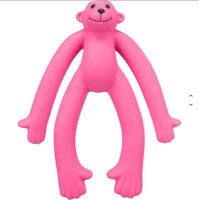 Jouet pour chien en caoutchouc souple écologique en forme de singe aux longues pattes, jouet qui couine, jouet agressif pour chien