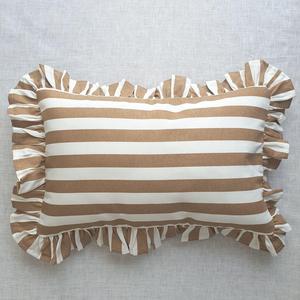À volants bohème coton rayé à volants bride oreiller couvre décoratif volant à volants jeter oreiller Boho Designer oreiller par ITHL - Product Image 1