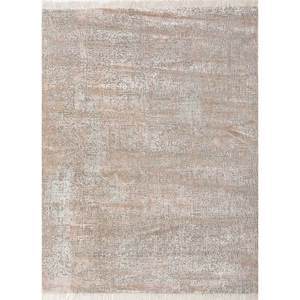 Tapis noué à la main en laine, bambou et soie, motif abstrait gris- noir Entropy, 9x12, rectangulaire, pour salon, couloir, maison - Product Image 1