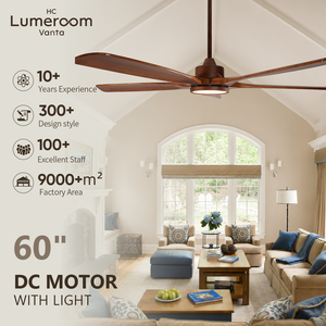 USA In Stock Modern 60 Inch Solid Wood <b>Ceiling</b> Fan with <b>Light</b> 5 Blades Quiet Reversible DC Motor <b>Remote</b> <b>Control</b> - Product Image 1