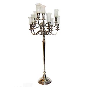 Metal <b>Silver</b> Plated Candle Holders Pillar <b>Candlestick</b> Table Centerpiece Stand for Wedding Table Decorative Candelabra With 3 Arm - Product Image 6