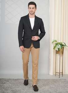 Blazer de costume noir paon pour homme de qualité supérieure, blazer sur mesure de haute qualité pour les réunions d'entreprise à un prix abordable - Product Image 2