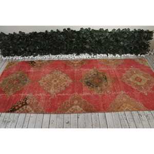 พรมขนาด 3.5x8.6 ฟุต, พรมตุรกีโบราณ, พรมลายดอกไม้สีแดงเขียว - Product Image 3