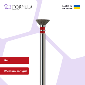 ดอกสว่านเพชรทรงกรวยกลับด้าน ขนาด 6.0 มม. สีแดง สำหรับทำเล็บเท้า - Product Image 1