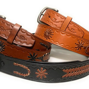 Cinturón de piel de vaca de alta resistencia con diseño de cuentas personalizado occidental con clase unisex, características de lujo de grano completo Premium, Envío listo a la moda para hombres - Product Image 1