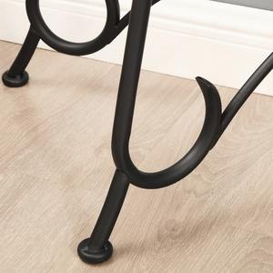 Mesa de Centro Moderna Ecológica Negra con Tapa de Vidrio y Diseño Geométrico para un Salón Minimalista y Elegante - Product Image 4