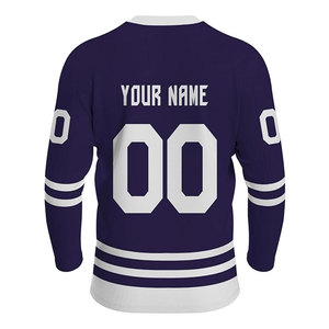 Maillot de hockey sur glace personnalisé, col en V, écologique, séchage rapide, polyester/coton, uniforme d'entraînement pour adultes unisexes - Product Image 2