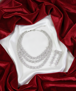 Luxury AD Fashion <b>Jewellery</b> Set Women Bridal Wedding Party Necklace Earrings Stylish <b>Indian</b> Ethnic Traditional Wear - Product Image 5