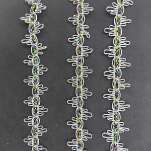 Encaje Metálico de Lujo Vintage Elegante de 1.6 cm de Ancho con Patrón Paisley Ecológico para Ropa y Regalos - Product Image 4