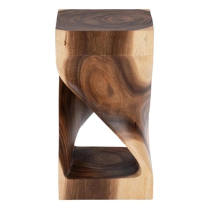 โต๊ะข้างทันสมัย ดีไซน์ศิลปะบิดเกลียว ทำจากไม้สักแท้ เป็นมิตรกับสิ่งแวดล้อม เหมาะสำหรับตกแต่งอพาร์ทเมนต์ ห้องรับประทานอาหาร ห้องนั่งเล่น และห้องนอน - Product Image 2