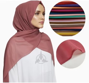 High Quality bubble chiffon headscarf Muslim women heavy headscarf cheap Pakistan custom plain chiffon <b>scarf</b> ladies OEM - Product Image 2