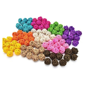 Multy-Shaped Colorful Rattan Home For Decor Christmas Holiday/Rotin Wood Ball For Reed Diffuser - Product Image 1