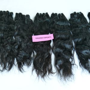 Vente en gros de cheveux indiens bruts à cuticule alignée couleur naturelle machine double trame pour femmes noires cheveux humains bon marché à ondulation profonde - Product Image 3