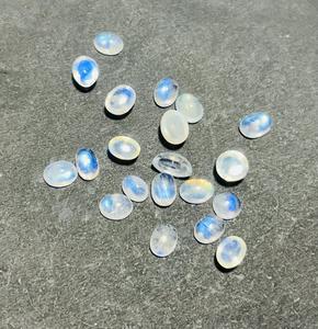 Anillo de Cabujón de Piedra Lunar Arcoíris, Gema Natural Pulida de Alta Calidad, Piedra Semipreciosa Suelta para Joyería, 5-15 mm, Venta TM - Product Image 2