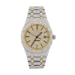 Reloj de pulsera mecánico automático completamente VVS Moissanite Diamond Bling para hombres y mujeres, reloj de estilo Hip Hop con busto de cristal de acero inoxidable - Product Image 1