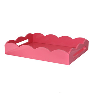 Wholesale Luxurious Lacquer Scalloped Tray Handmade Lacquered Serving Tray Perfect for <b>Tidying</b> up Your Bedside Table or <b>Kitchen</b> - Product Image 4