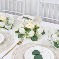 Bougeoirs multicolores personnalisés en rose et eucalyptus, bougies sans flamme de 4 pouces, centre de table de mariage, décoration de la maison