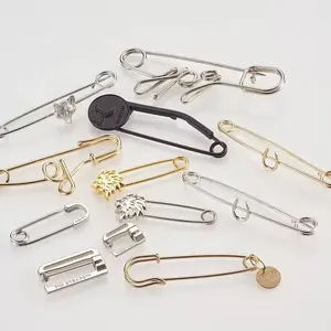 Pin de seguridad de suministro de fábrica para accesorios de fabricación de joyas, broche de pasador de seguridad personalizado decorativo de metal
